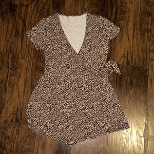 Leopard Print Wrap Romper